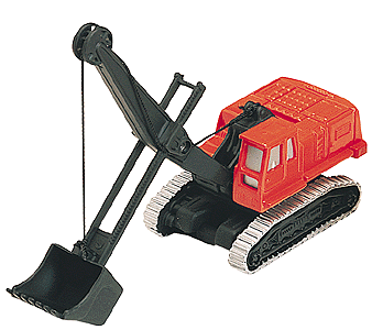 Construction Equipment - Bucket Shovel on Tracked Crawler Chassis -- Orange & Black