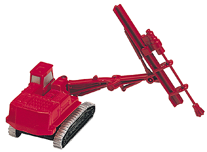 Construction Equipment - Rock Drill on Tracked Crawler Chassis -- Red
