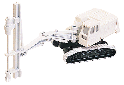 Construction Equipment - Rock Drill on Tracked Crawler Chassis -- Flat White