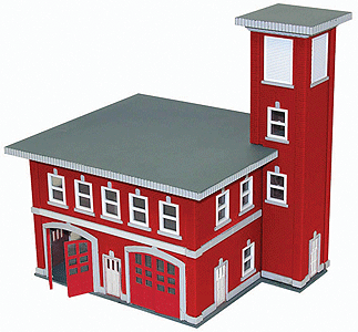 2-Story Fire House -- 7 x 6 x 7-1/4" (Brick Red)