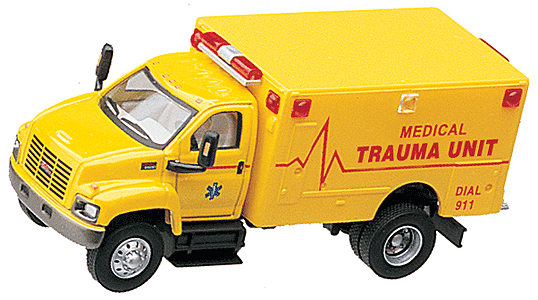 Emergency - 2003 GMC Topkick 2-Axle EMS Ambulance -- Medical Trauma Unit (yellow w/red lettering)