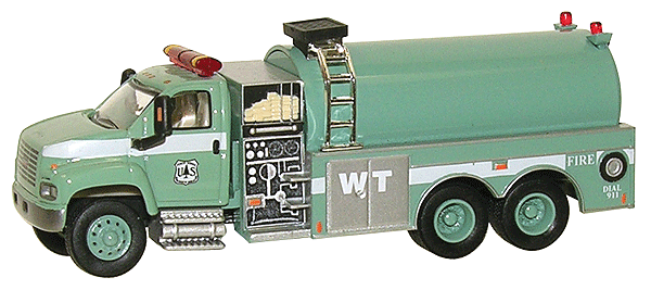 Emergency - 2003 GMC Topkick 3-Axle Fire Tanker/Pumper -- U.S. Forest Service (Light Green cab & body, silver tank)