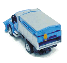 2-Axle Dump Truck w/Snow Plow & Spreader -- Light Blue Cab & Body