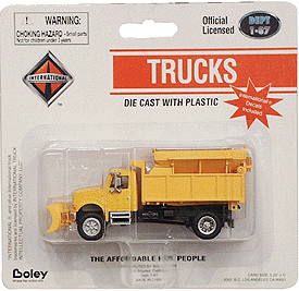 2-Axle Dump Truck w/Snow Plow & Spreader -- Yellow Cab & Body