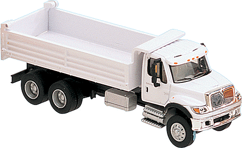 American Trucks - International 7000 3-Axle Heavy-Duty Dump Truck -- White Cab & Body