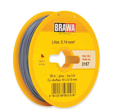 .006" .14mm Diameter Stranded Copper Wire 27.3yd 25m Reel -- Gray