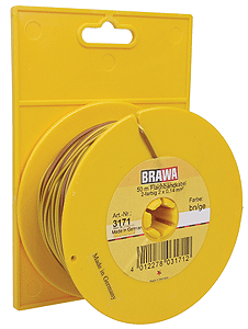 Multi-Conductor Flat Cable Hook-Up Wire -- Brown/Yellow