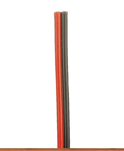 .75mm Diameter 2 Conductor Stranded Copper Wire 16.4yd 15m Reel -- Red, Black