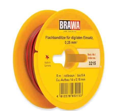 .010" .25mm 2-Conductor Stranded Copper Wire 27.3yd 25m Reel -- Brown, Red (Matches Marklin)