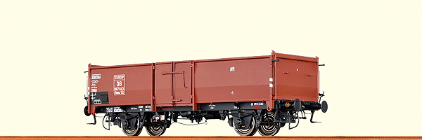 DB Type Omm 52 Steel Gondola - Ready to Run -- German Federal Railway DB #867 843 (Era III, Boxcar Red)