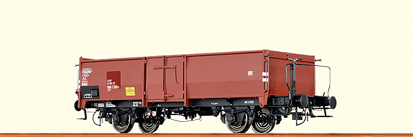 SBB Type E 037 Steel Gondola w/Handbrake Platform - Ready to Run -- Swiss Federal Railway SBB #20 85 504 1 234-9 (Era III, Boxcar Red)