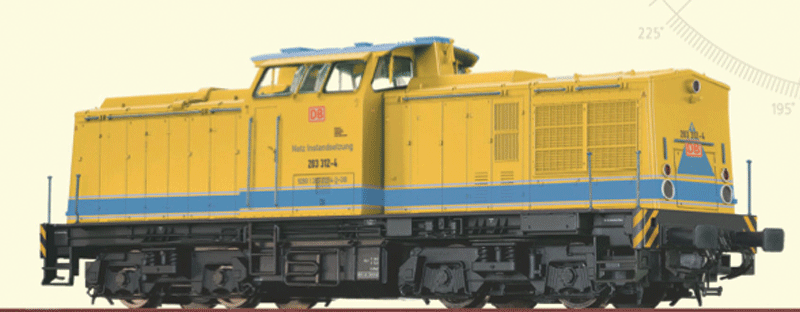 V 100 Lisa Diesel - 3-Rail w/Sound & Digital -- German Railroad Inc. DB AG #203 312-4 (Era VI, yellow, blue)