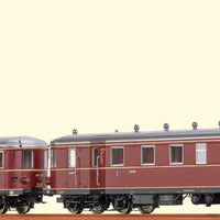 VT 62.9 Railcar w/Trailer VB 147 C4v-31-32 - 3-Rail w/Sound & Digital -- German Federal Railroad DB #VT 62 905 and VB 147 013 (Era III, red, black)