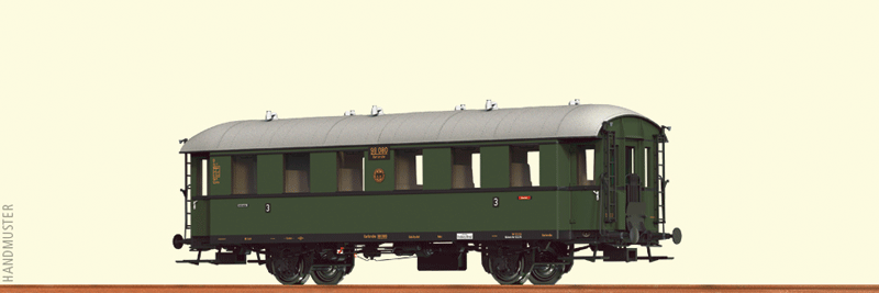 Type Ci-33 Coach - Ready to Run -- German State Railroad DRG #98 080 (Era II, green, silver)
