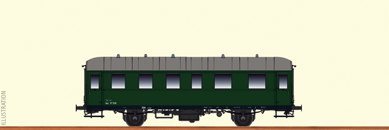 Type Bci-34 Coach - Ready to Run -- Austrian Federal Railway OBB #37 328 (Era III, green, silver)
