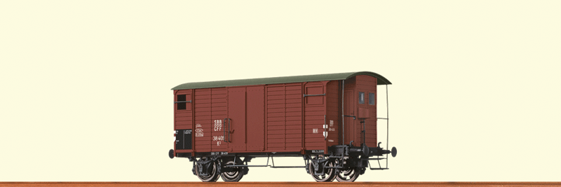 SBB Type K2 Wood Boxcar - Ready to Run -- Swiss Federal Railway SBB #38 409 (Era III, Boxcar Red, gray)