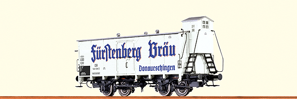 Wood Beer Reefer w/Brakeman's Cab - Ready to Run -- Furstenberg Beer/German Federal Railway DB #546 038 P (Era III, white, blue)