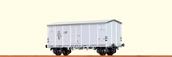 Type Hcg Peaked-Roof Steel Boxcar - Ready to Run -- Italian State Railway FS #307 117 (Era II, silver)