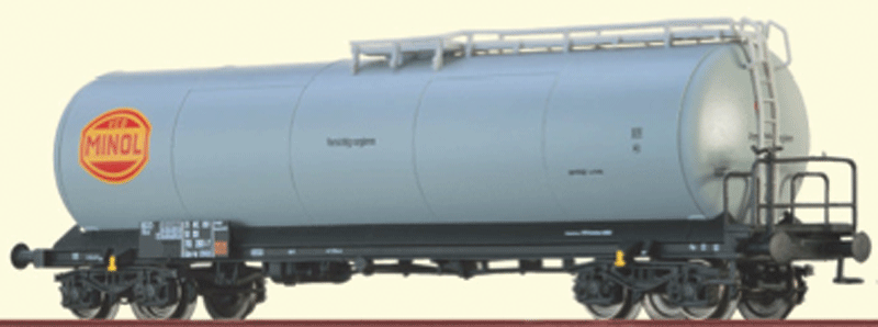 Modern 4-Axle Tank Car - Ready to Run -- Minol DR #31 50 785 2901-7 (Era IV, gray, red, yellow, black, German Letteri