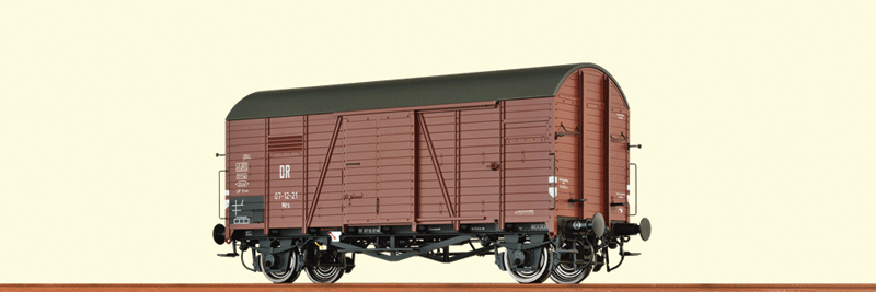 Type Mrs Oppeln Wood Boxcar - Ready to Run -- German State Railroad DR #07-12-21 (Era III, Boxcar Red, black)-1