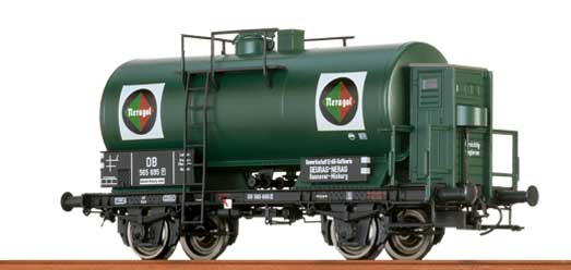 2-Axle Tank Car w/Brakeman's Cabin - Ready to Run -- Neragol DB #565 695 P (Era III, green, white)