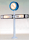 Illuminated Clock -- Platform w/Train Direction Signs, 2" High