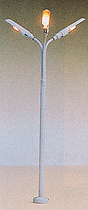 Street Light -- Curved Mast, Triple Arm, 5" High