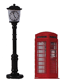 English Telephone Booth w/Clock