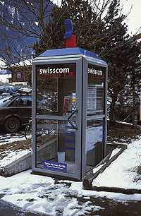 Lighted Telephone Booth -- Swisscom