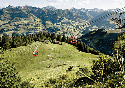 Hahnenkamm Cable Railway Set - Kit -- 8 gondolas, 1 Each Lattice & Concrete Mast, Drive, Mountain & Valley Station
