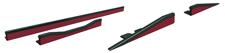 Station Platform Edge - Kit (Plastic) -- Brick 17-5/16"  44cm Total Length Including End Ramp Sections