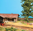 Station Platform Edge - Kit (Plastic) -- Wood Railroad Ties 17-1/8"  43.4cm Total Length Including End Ramp Sections