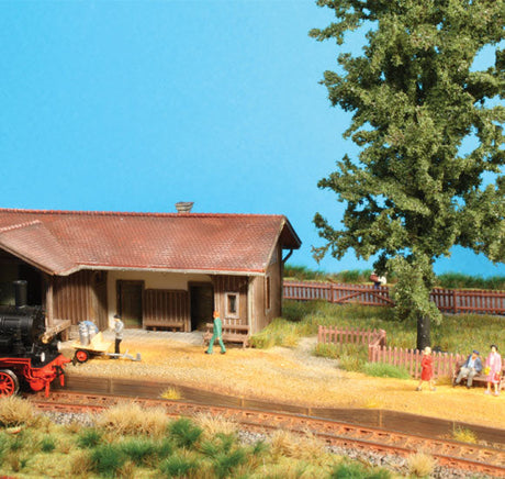 Station Platform Edge - Kit (Plastic) -- Wood Railroad Ties 17-1/8"  43.4cm Total Length Including End Ramp Sections