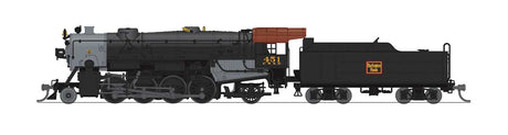 USRA 2-8-2 Heavy Mikado - Standard DC - Stealth -- Chicago, Burlington & Quincy FW&D #454 (black, graphite, Tuscan)