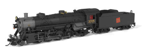 USRA 2-8-2 Light Mikado - Sound and DCC - Paragon4(TM) -- Canadian National #3705 (black, graphite, red)