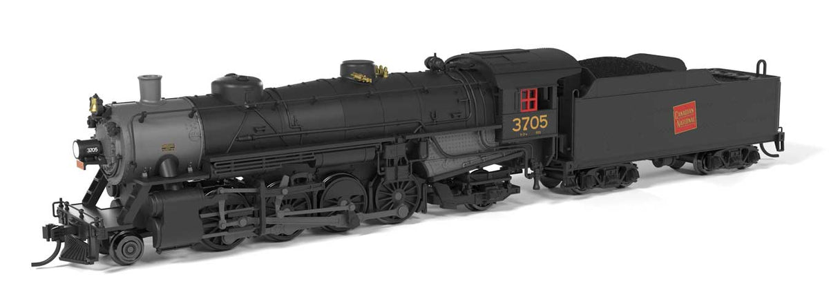USRA 2-8-2 Light Mikado - Standard DC - Stealth -- Canadian National #3705 (black, graphite, red)