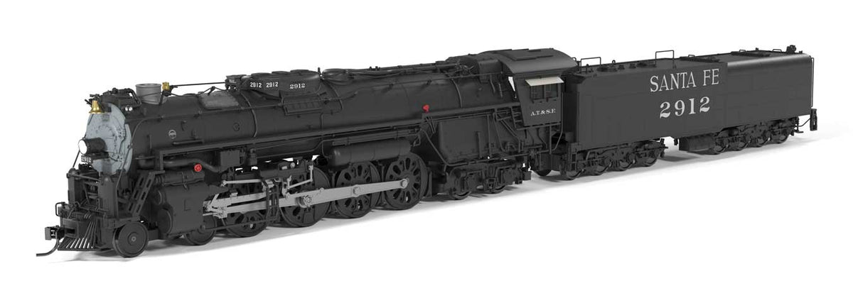 Class 2900 4-8-4 - Sound, Smoke & DCC - Brass-Hybrid Paragon4(TM) -- Santa Fe #2912 (As-Built Appearance, black graphite)