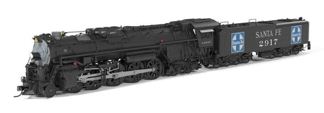 Class 2900 4-8-4 - Standard DC - Brass-Hybrid -- Santa Fe #2917 (Fantasy Scheme, black, graphite, blue, Large Logos)
