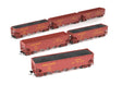 ARA/AAR 70-Ton 4-Bay Hopper w/Load 6-Pack - Ready to Run -- Union Pacific Set B (Boxcar Red, yellow, Streamliners Slogan)