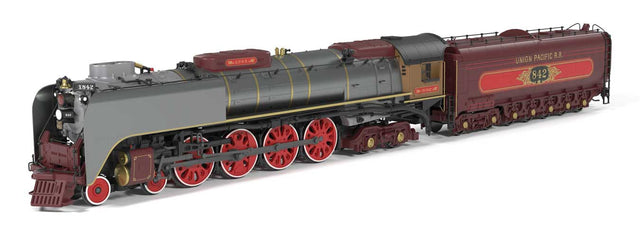 Class FEF-3 4-8-4 - Standard DC - Stealth -- Union Pacific #842 (Fantasy Ornate Scheme; graphite, brown, red)