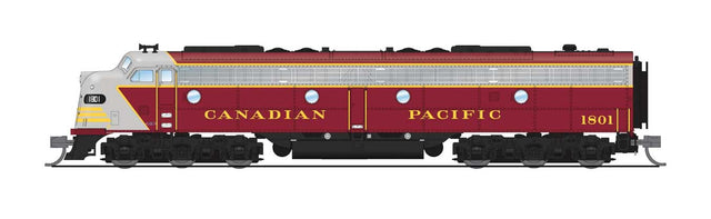 EMD E8A - Sound and DCC - Paragon4(TM) -- Canadian Pacific #1801 (As-Delivered, maroon, gray, yellow)