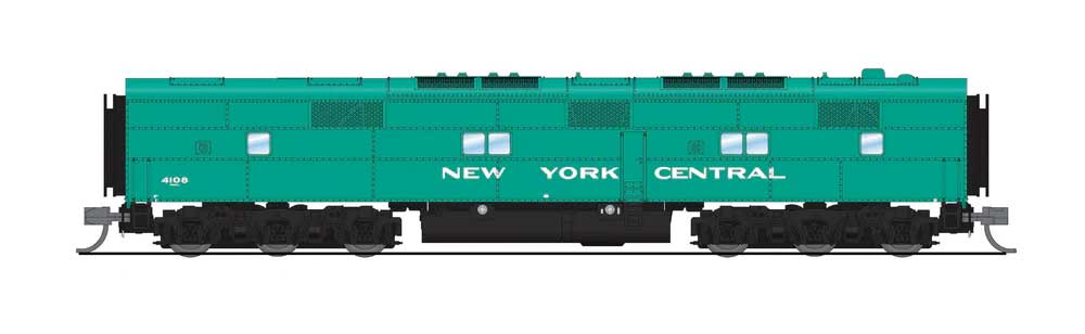 EMD E8A/Unpowered B Set - Standard DC - Stealth -- New York Central #4083, 4108 (Century Green, white)-2