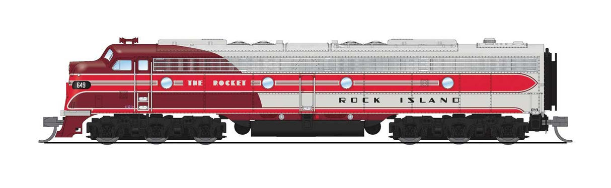 EMD E8A - Sound and DCC - Paragon4(TM) -- Rock Island #649 (Rocket, silver, red, maroon)