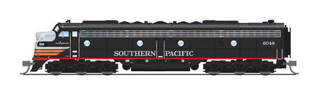 EMD E8A - Standard DC - Stealth -- Southern Pacific #6050 (Black Widow, back, silver, orange, red)