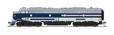 EMD E8A - Standard DC - Stealth -- Wabash #1007 (blue, gray, white)