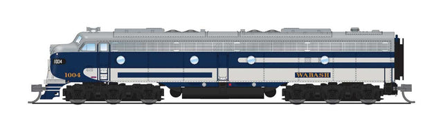 EMD E8A - Standard DC - Stealth -- Wabash #1007 (blue, gray, white)