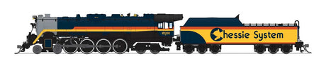RDG Class T-1 4-8-4 - Standard DC - Stealth -- Chessie System #2101 (Chessie Steam Special, yellow, blue, vermillion, graph