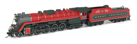 RDG Class T-1 4-8-4 - Sound and DCC - Paragon4(TM) -- Christmas #1225 (Fantasy Holiday Scheme, red, black)