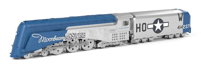 Streamlined 4-6-4 Hudson, Disc Drivers - Sound, DCC & Smoke - Paragon4(TM) -- US Army Air Force USAAF (Fantasy Moonbeam McSwine Scheme, silver, blue)