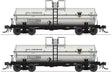6000-Gallon Chlorine Tank Car 2-Pack - Ready to Run -- Ethyl Corporation EBAX #6066, 6067 (gray, black, yellow)